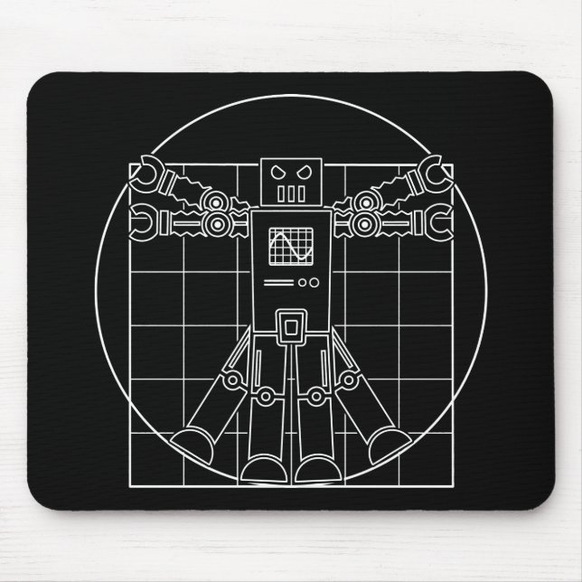 Tapis De Souris Robot Mousepad de da Vinci Vitruvian (Devant)