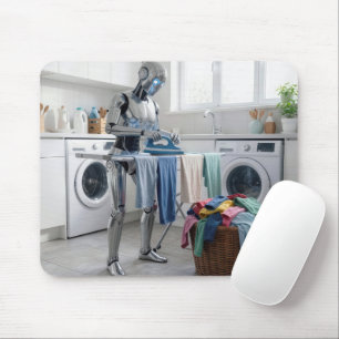 Tapis De Souris Robot repassant des vêtements