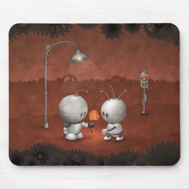 Tapis De Souris Robots dans l'amour (Devant)