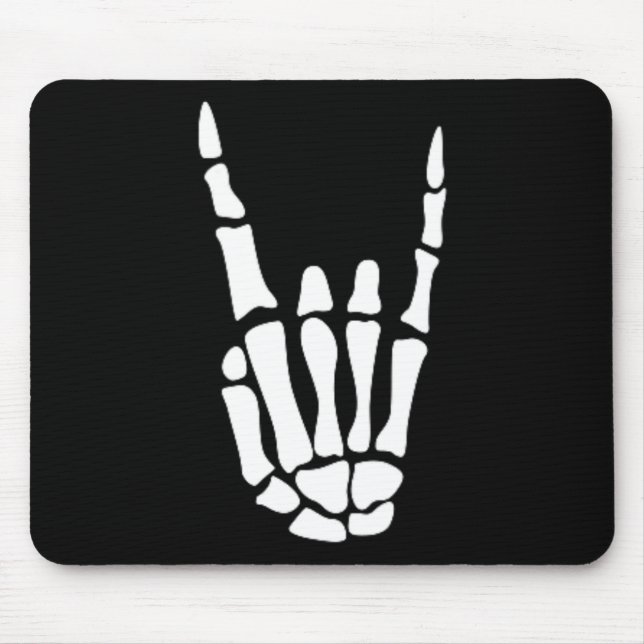 Tapis De Souris Rocher sur squelette Signe main - Hallowee minimal (Devant)