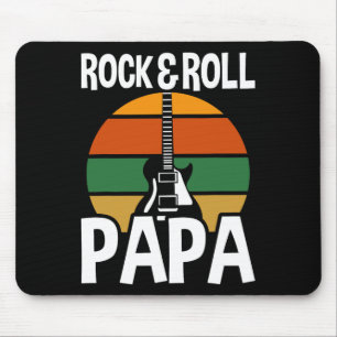 Tapis De Souris Rocher Vintage Rétro Et Roll Papa Guitare Pères Da
