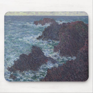 Tapis De Souris Roches de Claude Monet   au Belle-Ile, la côte