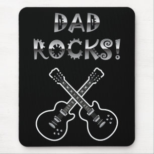 Tapis De Souris Roches de papa ! Guitares noires et blanches