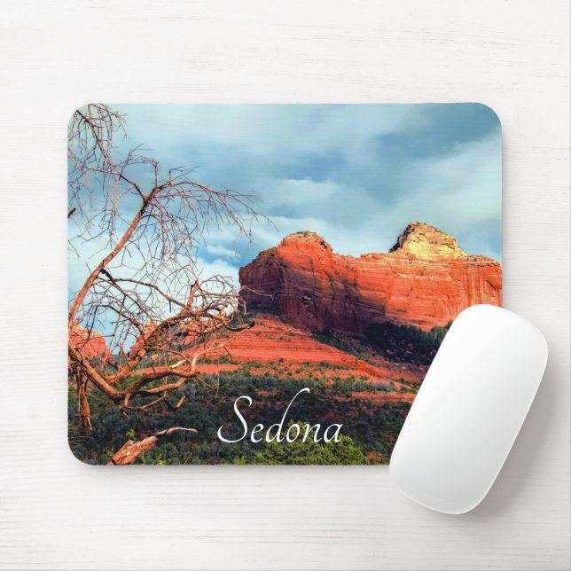 Tapis De Souris Roches rouges pittoresques de Sedona (Avec souris)