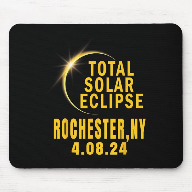 Tapis De Souris Rochester Ny Solar Eclipse 2024 Total Éclips Solai (Devant)