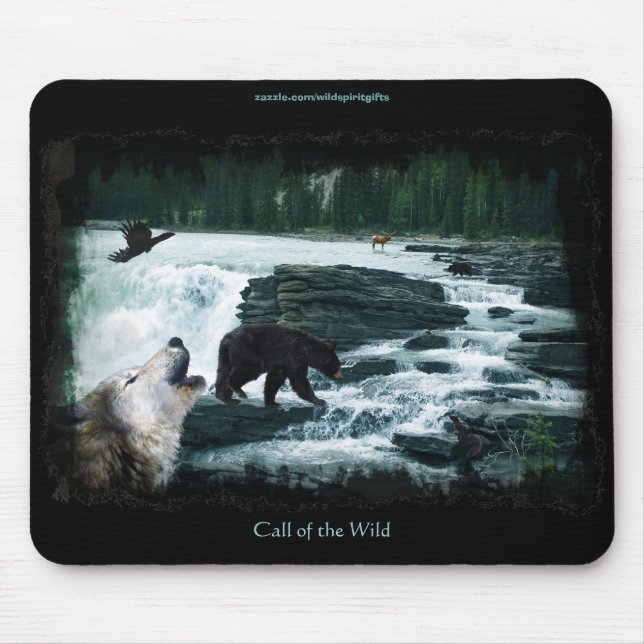 Tapis De Souris Rocheuse Cascade & Faune Mousepad (Devant)