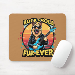Tapis De Souris Rock and Roll German Shepherd'Art Retro Sunset