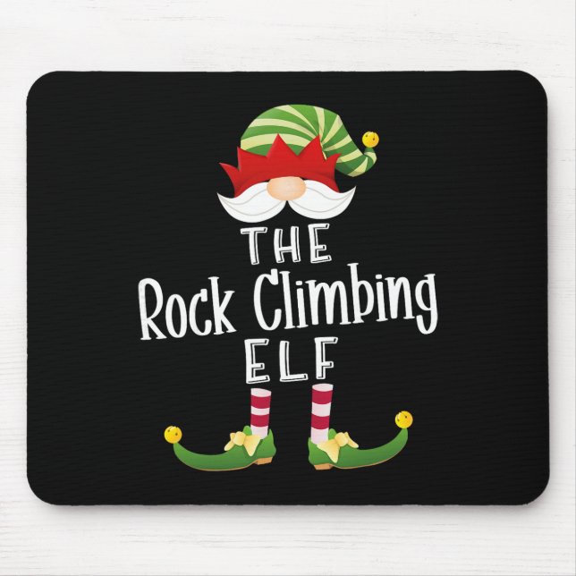 Tapis De Souris Rock Climbing Elf Group Christmas Funny Pajama Par (Devant)