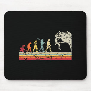 Tapis De Souris Rock Escalade Évolution humaine Monteur Vintage