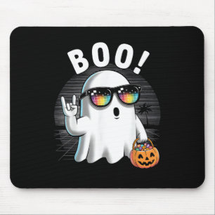 Tapis De Souris Rock Ghost Retro Halloween Citrouille Funny Boo