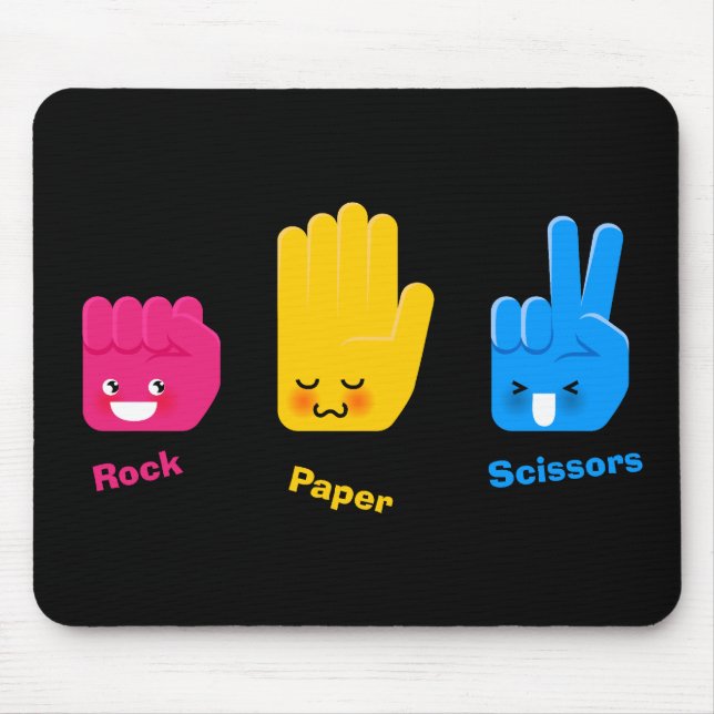 Tapis De Souris Rock, Papier, Ciseaux Jeu Mousepad (Devant)