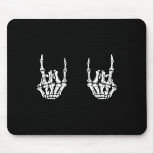 Tapis De Souris Rock Star Rock Skeleton Hands Rocker Funny Hall