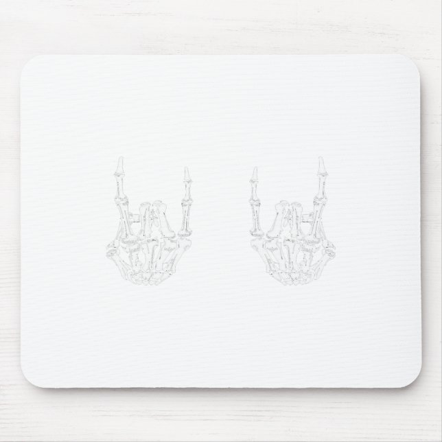 Tapis De Souris Rock Star Rock Skeleton Hands Rockfun Hallow (Devant)