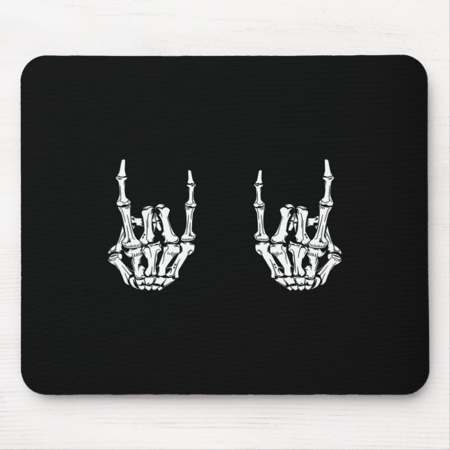 Tapis De Souris Rock Star Rock Skeleton Hands Rockfun Hallow (Devant)