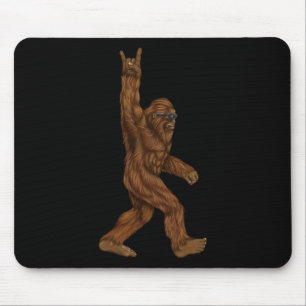 Tapis De Souris Rock Sur Bigfoot Sasquatch Aime Rock Et Roll Sung