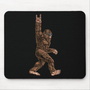 Tapis De Souris Rock Sur Bigfoot Sasquatch Aime Rock Et Roll Sung