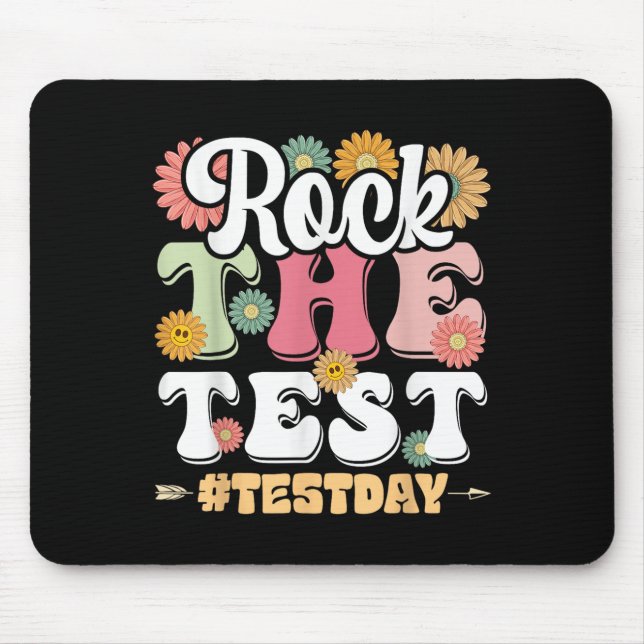 Tapis De Souris Rock The Test Testing Day Groovy Motivational Teac (Devant)