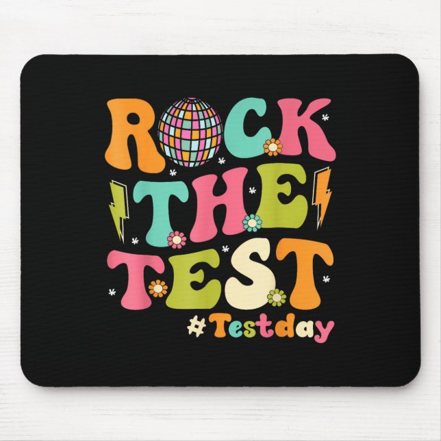 Tapis De Souris Rock The Test Testing Day Retro Motivational Teach (Devant)
