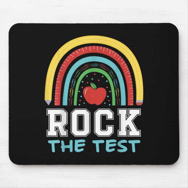 Tapis De Souris Rock The Test Testing Day Retro Motivational Teach (Devant)
