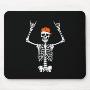 Tapis De Souris Rocker Skeleton Casquette Skin Cool Halloween Punk