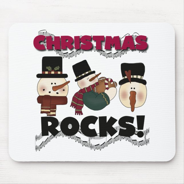 Tapis De Souris Rocks de Noël des neigeurs (Devant)