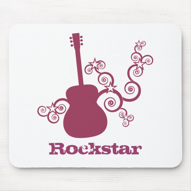 Tapis De Souris Rockstar Guitar Mousepad, Fuchsia (Devant)