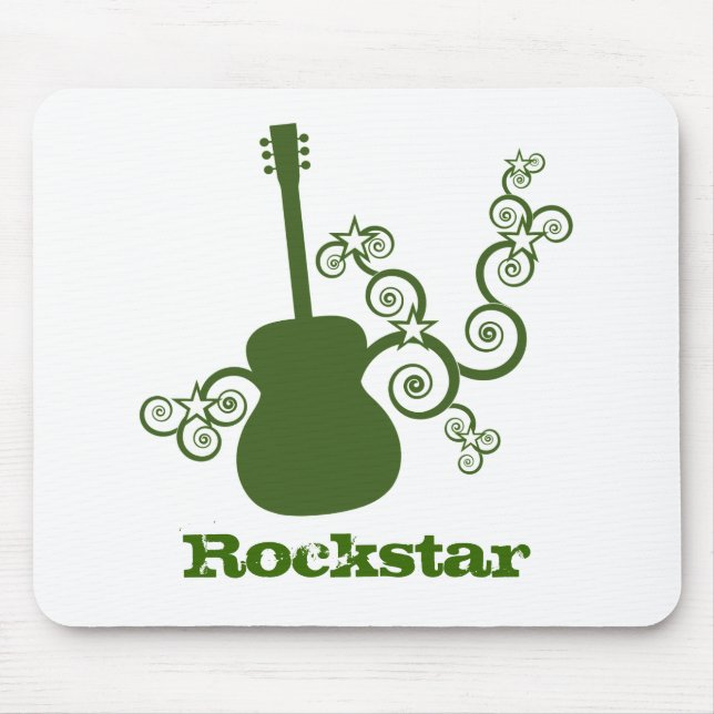 Tapis De Souris Rockstar Guitar Mousepad, Vert (Devant)