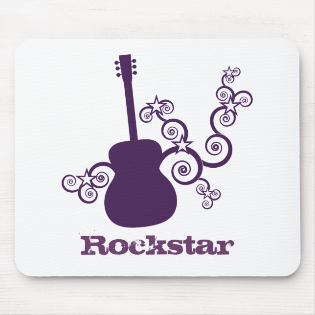 Tapis De Souris Rockstar Guitar Mousepad, violet (Devant)