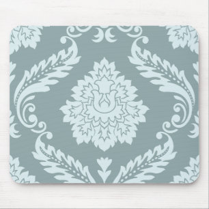 Tapis De Souris Rococo Damassé Grand Motif Bleu Œuf de Canard + Sa
