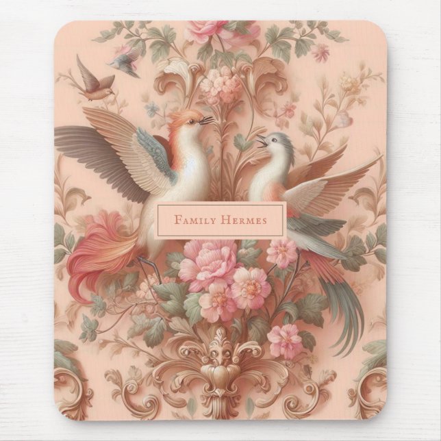 Tapis De Souris Rococo rose Baroque Fleur Morris (Devant)