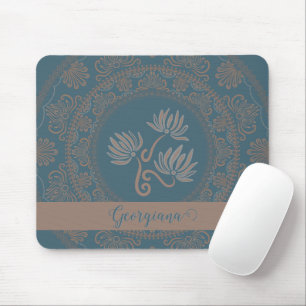 Tapis De Souris Rococo Turquoise doré personnalisé Lotus Dot Manda
