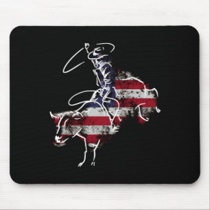 Tapis De Souris rodéo américain de rodéo rétro grunge usa