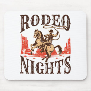 Tapis De Souris Rodeo Nights Cowboy Cowgirl Western Country
