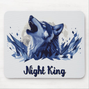 Tapis De Souris Roi de nuit - Loup hurlant avec lune