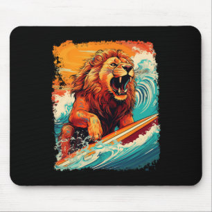 Tapis De Souris Roi Pop Art Jungle Animal Lion Planche De Surf Sur