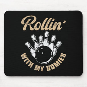Tapis De Souris Rollin Avec Mes Hommes Retro Bowling 5