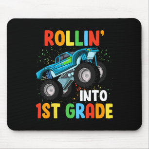 Tapis De Souris Rollin' Into 1st Grade Monster Truck 100th Day Of