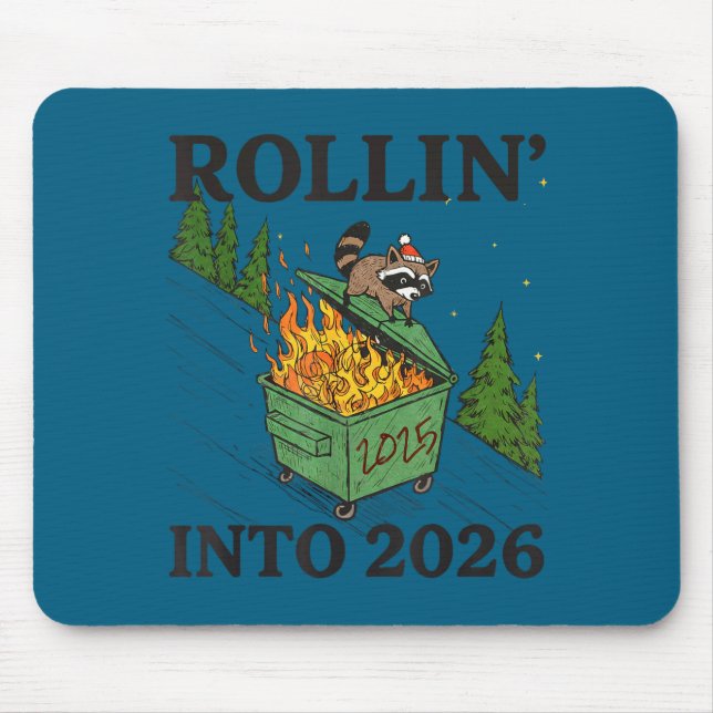 Tapis De Souris Rollin' Into 2026 For Women Boys Men Kids Happy Ne (Devant)