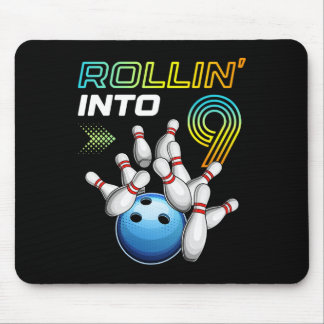 Tapis De Souris Rollin Into 9 Retro Bowling Birthday Party 9th Bir