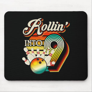 Tapis De Souris Rollin Into Bowling 9 ans Retro Anniversaire 9e