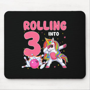 Tapis De Souris Rolling Into 3 3e anniversaire Unicorn Bowling 3 a