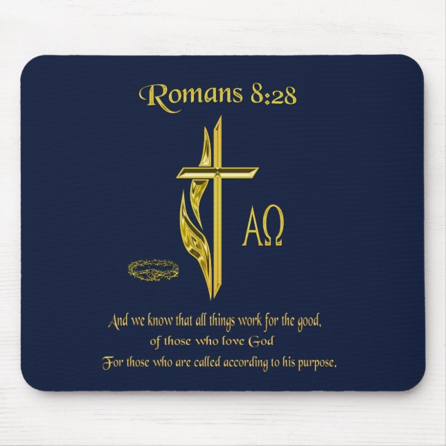 Tapis De Souris Romains 8:28 Christian Mousepad (Devant)