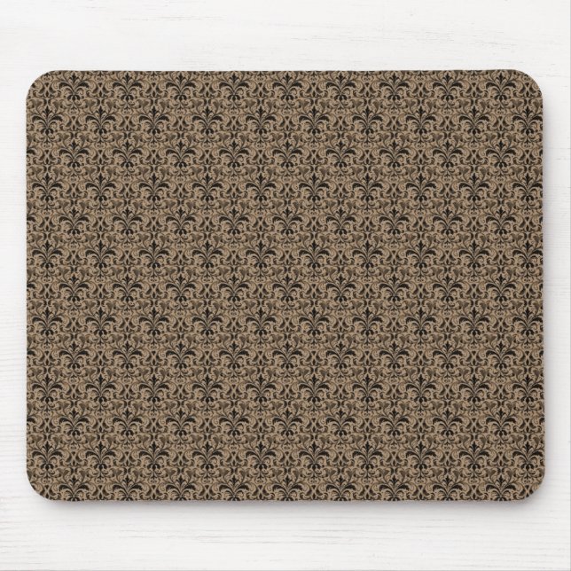 Tapis De Souris Romantique Damask Mousepad, Chocolat (Devant)