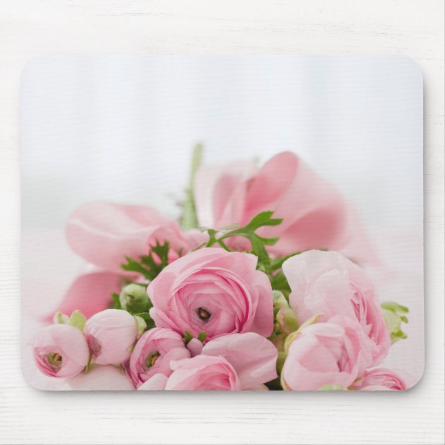 Tapis De Souris Romantique Mariage Love Soft Rose Flower Bouquet (Devant)