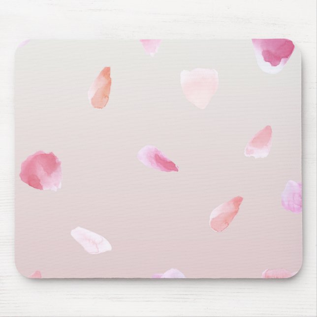 Tapis De Souris Romantique rose pâle Rose pétal floral (Devant)