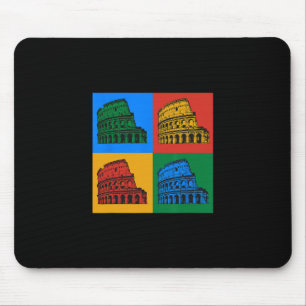 Tapis De Souris Rome Italie Colisée Couleurs Pop Art Portrait Voya