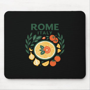 Tapis De Souris Rome Italie Souvenir Pâtes Italiennes Et Dessin De