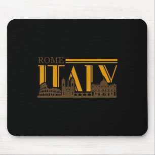 Tapis De Souris Rome Italie Vintage Rétro Roma Vacances Italien Gi