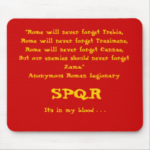 Tapis De Souris "Rome n'oubliera jamais…", Mousepad, rouge