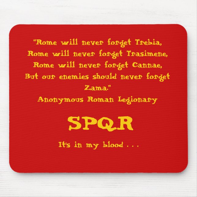 Tapis De Souris "Rome n'oubliera jamais…", Mousepad, rouge (Devant)